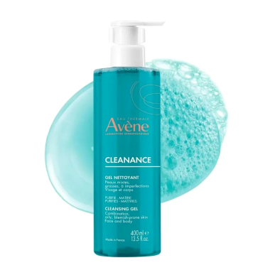 AVENE Cleanance Gel Nettoyant 400ml – Soins peau grasse, mixte et acné / Nettoyage | AVENE - Visage Tunisie | Miral Parapharmaci