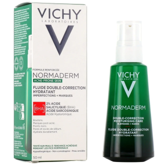 Vichy Normaderm Fluide Double Correction 50ml – Soins peau grasse, mixte et acné | Normaderm - Visage Tunisie | Miral Parapharma
