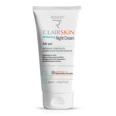 Roncey Clairskin Creme de Nuit Eclaircissante Anti-Taches 50ml – Anti tâches / Crèmes | Roncey - Visage Tunisie | Miral Paraphar