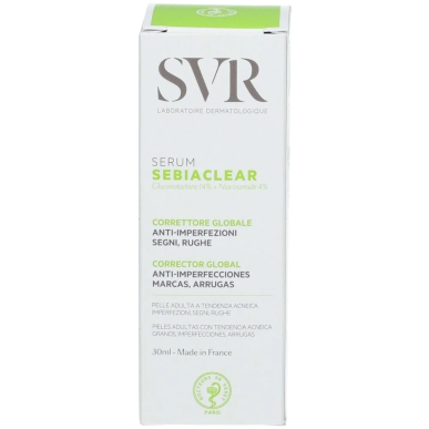 SVR Sebiaclear Serum 30ml – Soins peau grasse, mixte et acné / Peaux à imperfections | Sebiaclear - Visage Tunisie | Miral Parap