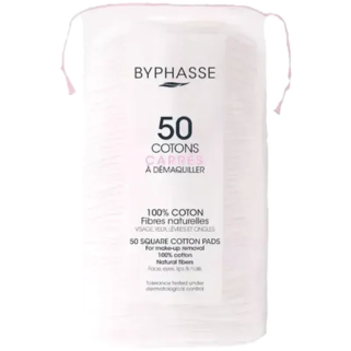 BYPHASSE 50 Carres A Demaquiller – Démaquillants, nettoyants visage / Cotons démaquillants, lin | Byphasse - Visage Tunisie | Mi