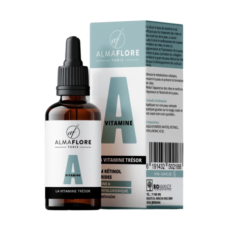Almaflore Vitamine A 10ml – soins anti-âge et anti-rides / Premières Rides | ALMAFLORE - Visage Tunisie | Miral Parapharmacie