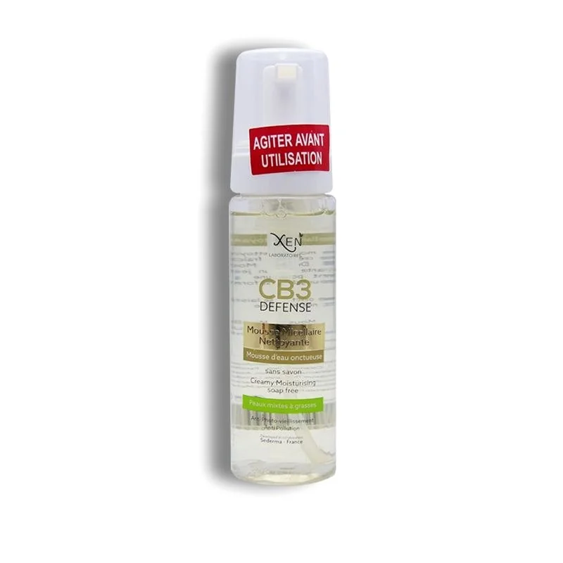 XEN CB3 Defense Mousse Micellaire Nettoyante Peaux Mixtes A Grasses 200 ml