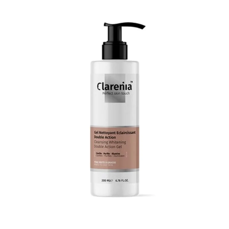 CLARENIA Gel Nettoyant Eclaircissant Double Action PMG 200 ml – Soins peau grasse, mixte et acné / Purifiants | CLARENIA - Visag