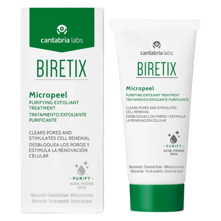 BIRETIX Micropeel Soin Exfoliant Purifiant 50ml – Soins peau grasse, mixte et acné / Purifiants | BIRETIX - Visage Tunisie | Mir