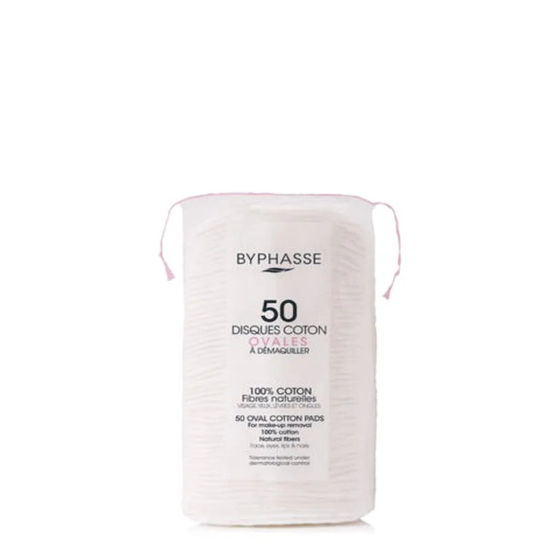 BYPHASSE 50 Disques Coton Ovales Demaquillants