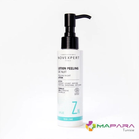 NOVEXPERT Lotion Peeling Nuit Trio Zinc 115ml – Soins peau grasse, mixte et acné / Peaux à imperfections | NOVEXPERT - Visage Tu