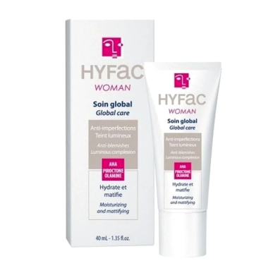 HYFAC Women Soin Global 40ml – Soins peau grasse, mixte et acné / Soins Spécifiques | Hyfac - Visage Tunisie | Miral Parapharmac