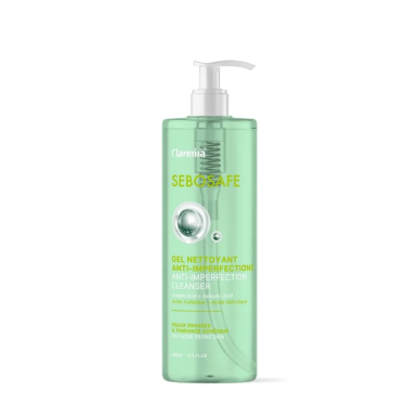 Clarenia Sebosafe Gel Nettoyant 400ml – Démaquillants, nettoyants visage / Gel, crème, huile | CLARENIA - Visage Tunisie | Miral