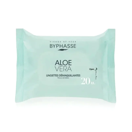 BYPHASSE Lingettes Demaquillantes Aloe Vera 20 Unites – Démaquillants, nettoyants visage / Cotons démaquillants, lin | Byphasse 