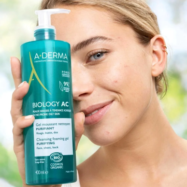 A-Derma Biology AC Gel Moussant Purifiant 400ml – Démaquillants, nettoyants visage / Gel, crème, huile | Aderma Biology - Visage