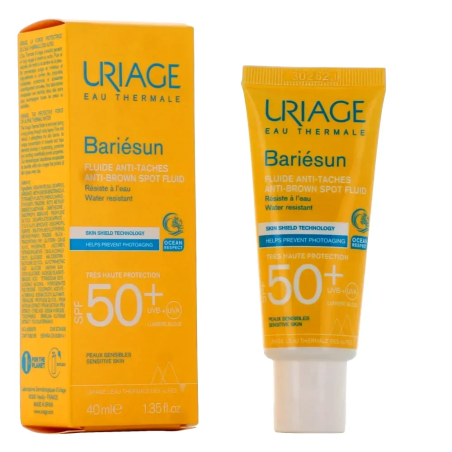 Uriage Bariesun Fluide Anti-Taches SPF50+ 40ml – soins anti-taches et dépigmentants | URIAGE - Visage Tunisie | Miral Parapharma