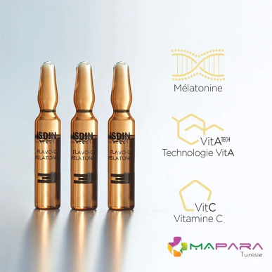 ISDINCEUTICS FLAVO-C Melatonin Serum Reparateur Nuit 30 Unidoses De 2ml Isdin – soins anti-âge et anti-rides / Serum anti âge et