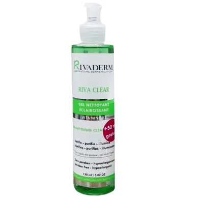 Rivaderm Riva Clear Gel Nettoyant Eclaircissant 150ml – Démaquillants, nettoyants visage / Gel, crème, huile | Rivaderm - Visage