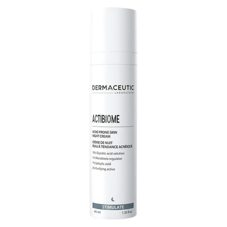 DERMACEUTIC Actibome Creme Nuit 40ml – Soins peau grasse, mixte et acné / Peaux à imperfections | DERMACEUTIC - Visage Tunisie |