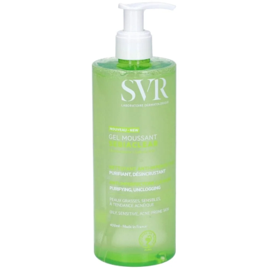 SVR Sebiaclear Gel Moussant 400ml – Soins peau grasse, mixte et acné / Nettoyage | Sebiaclear - Visage Tunisie | Miral Parapharm
