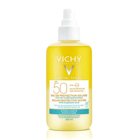 VICHY CAPITAL SOLEIL Eau de Protection Solaire Hydratante SPF 50 – Démaquillants, nettoyants visage / Eau micellaire, tonique,  