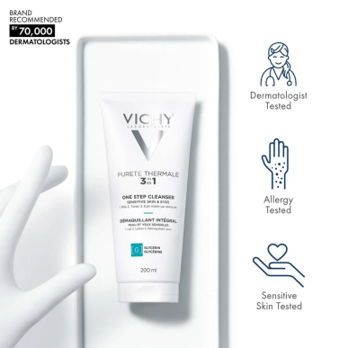 VICHY Puerete Thermale Demaquillant 3 en 1 200ml – Démaquillants, nettoyants visage | Vichy - Visage Tunisie | Miral Parapharmac