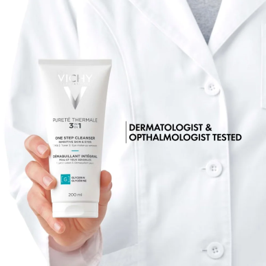 VICHY Puerete Thermale Demaquillant 3 en 1 200ml – Démaquillants, nettoyants visage | Vichy - Visage Tunisie | Miral Parapharmac