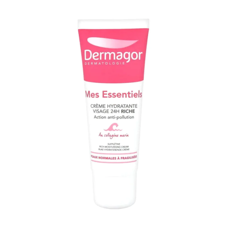Dermagor Mes Essentiels Crème Hydratante Visage 24H Riche 40 ml – Soins hydratants et nourrissants / Hydratants peaux intoléra |