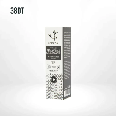 HERBÉOS Crème Réparatrice Cicatrisante Nuit Peaux Acnéiques 30 ml – Soins peau grasse, mixte et acné | Herbeos - Visage Tunisie 