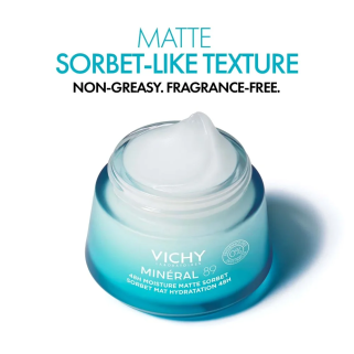 Vichy Minéral 89 Sorbet Mat Hydratation Peau Mixte à Grasse 48h 50ml