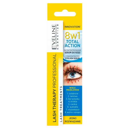 Eveline Total Action Sérum Cils 8 en 1 – Yeux et Lèvres / Soins des cils | Eveline - Visage Tunisie | Miral Parapharmacie