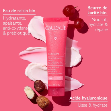 Caudalie VinoHydra Crème Hydratation Intense 60ml – Soins hydratants et nourrissants | Caudalie - Visage Tunisie | Miral Parapha