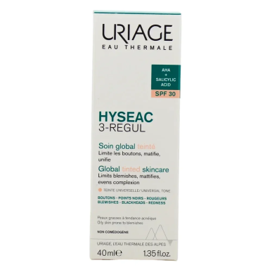 Uriage Hyseac 3 Regul Soin Global Teinté SPF30 40ml – Soins peau grasse, mixte et acné | URIAGE - Visage Tunisie | Miral Parapha