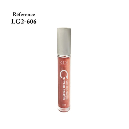 Azal Lip Gloss Glitter Attack 606 5ml – Maquillage / Rouge à lèvres et crayon | Azal - Visage Tunisie | Miral Parapharmacie