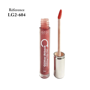 Azal Lip Gloss Glitter Attack 604 5ml – Maquillage / Rouge à lèvres et crayon | Azal - Visage Tunisie | Miral Parapharmacie