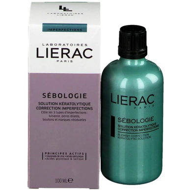 LIERAC Sebologie Solution Keratolytique Correction Imperfections 100ml – Soins peau grasse, mixte et acné / Peaux à imperfection