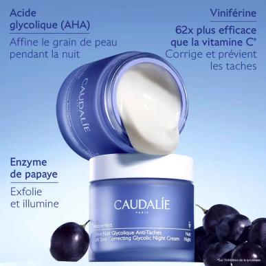 Caudalie Vinoperfect Creme Nuit Glycolique Anti-Taches 50ml – soins anti-taches et dépigmentants | Caudalie - Visage Tunisie | M