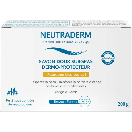 Neutraderm Savon Doux Surgras Dermo-Protecteur 200g – Anti tâches / Savons | Neutraderm - Visage Tunisie | Miral Parapharmacie