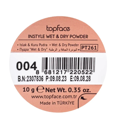 Topface Instyle Wet & Dry Powder Pêche 004 – Maquillage / Poudre | Topface - Visage Tunisie | Miral Parapharmacie