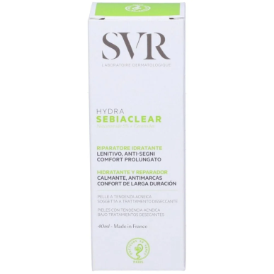 SVR Sebiaclear Hydra Soin Réparateur Apaisant 40ml – Soins peau grasse, mixte et acné / Peaux à imperfections | Sebiaclear - Vis