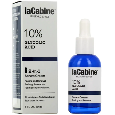 La Cabine Monoactives 10 % Glycolic Acid Sérum Crème 30ml – Masques visage et gommage | La Cabine - Visage Tunisie | Miral Parap