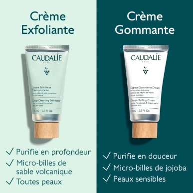 Caudalie Vinoclean Crème Exfoliante Désincrustante 75ml – Masques visage et gommage | Caudalie - Visage Tunisie | Miral Paraphar