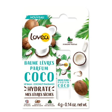 Lovea Baume à Levres Coco Levres Seches au Beurre de Karité 4g – Yeux et Lèvres / Sticks baumes lèvres et réparateurs | Lovea - 