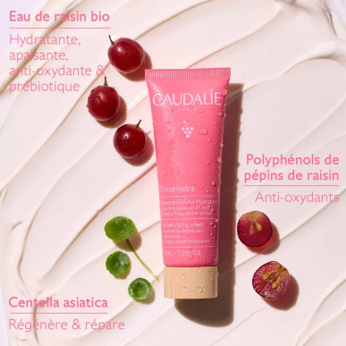 Caudalie VinoHydra Masque Crème Hydratant 75ml – Masques visage et gommage | Caudalie - Visage Tunisie | Miral Parapharmacie