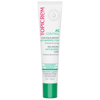 Topicrem AC CONTROL Soin Équilibrant Anti-Imperfection 40ml – Soins peau grasse, mixte et acné / Peaux à imperfections | TOPICRE