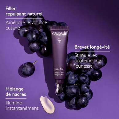 Caudalie Premier Cru La Crème Yeux Anti-Âge Global 15ml – Yeux et Lèvres / Anti-âge yeux | Caudalie - Visage Tunisie | Miral Par