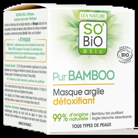 SO BIO Pur Bamboo Masque Argile Détoxifiant Bio 50ml