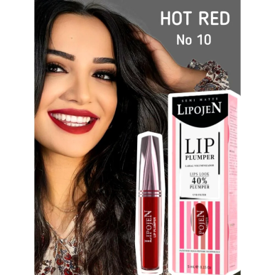 Lipojen Lip Plumper Semi Matte N°10 – Hot Red 5ml – Maquillage / Rouge à lèvres et crayon | Lipojen - Visage Tunisie | Miral Par