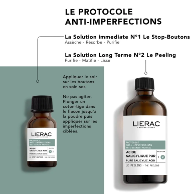 Lierac Le Stop Boutons Acide Salicylique Pur 15ml – Soins peau grasse, mixte et acné / Soins Spécifiques | LIERAC - Visage Tunis