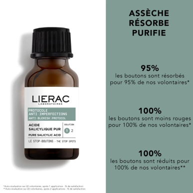 Lierac Le Stop Boutons Acide Salicylique Pur 15ml – Soins peau grasse, mixte et acné / Soins Spécifiques | LIERAC - Visage Tunis