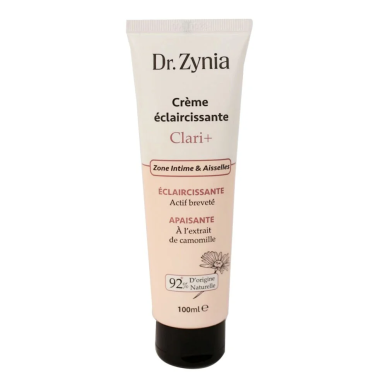 Dr Zynia Creme Eclaircissante Clari+ Zone Intime Aisselles 100ml – Soin éclaircissants | Dr Zynia - Visage Tunisie | Miral Parap