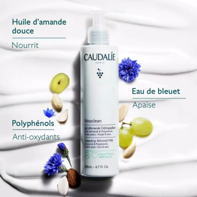 Caudalie Vinoclean Lait d’Amande Démaquillant 200ml – Démaquillants, nettoyants visage / Lait, mousse, émulsion | Caudalie - Vis