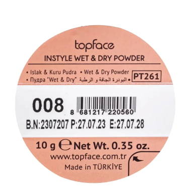 Topface Instyle Wet & Dry Powder Sunny Beige 008 – Maquillage / Poudre | Topface - Visage Tunisie | Miral Parapharmacie