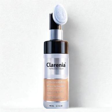 Clarenia Luminance Effect Mousse Nettoyante Eclaircissante avec Brosse 150ml – Démaquillants, nettoyants visage / Lait, mousse, 